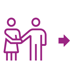 Icône violette partenariat