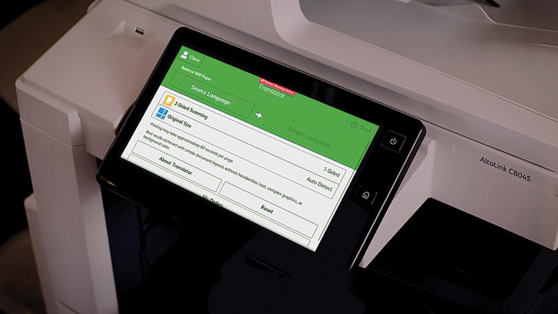 Vertaald & Print App Printerscherm