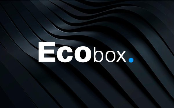 Ecobox-logo sort baggrund