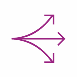 Three arrows icon violet